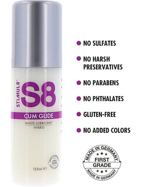 Stimul8: S8 Cum Glide, White Hybrid Lubricant, 125 ml