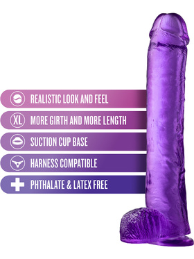 B Yours Plus: Hefty n' Hung Dildo, 36 cm, lilla