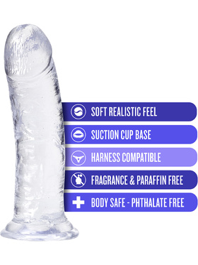 B Yours Plus: Roar n' Ride Dildo, 20 cm, gjennomsiktig