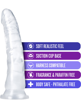 B Yours: Diamond Glisten Dildo, 22 cm, gjennomsiktig