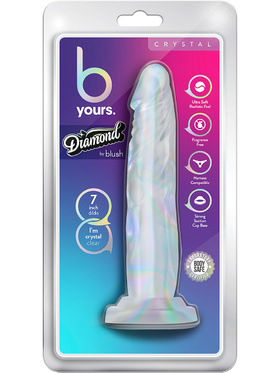 B Yours: Diamond Crystal Dildo, 19 cm, gjennomsiktig