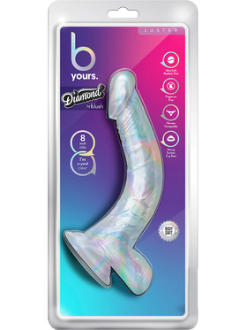 B Yours: Diamond Luster Dildo, 21.5 cm, gjennomsiktig