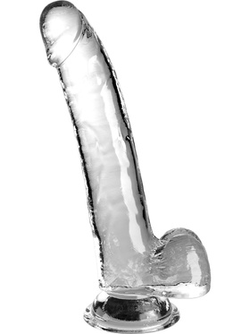 King Cock Clear: Dildo with Balls, 25 cm, gjennomsiktig