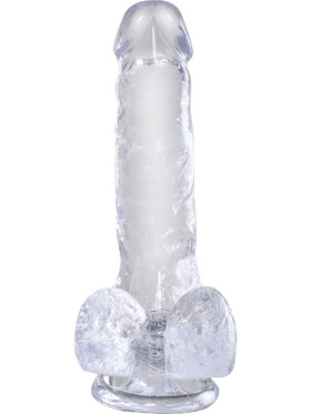 King Cock Clear: Dildo with Balls, 18 cm, gjennomsiktig