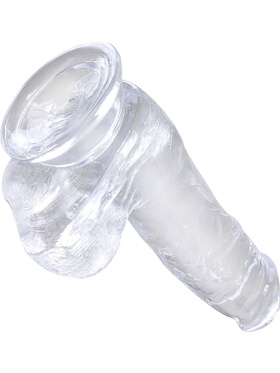 King Cock Clear: Dildo with Balls, 18 cm, gjennomsiktig