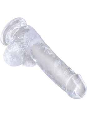 King Cock Clear: Dildo with Balls, 18 cm, gjennomsiktig