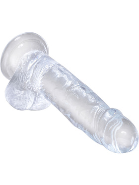 King Cock Clear: Dildo with Balls, 20 cm, gjennomsiktig