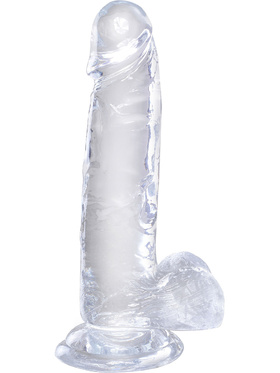 King Cock Clear: Dildo with Balls, 20 cm, gjennomsiktig