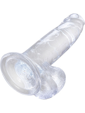 King Cock Clear: Dildo with Balls, 20 cm, gjennomsiktig