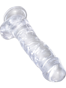 King Cock Clear: Dildo with Balls, 22 cm, gjennomsiktig