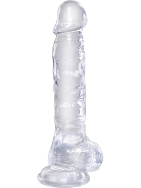 King Cock Clear: Dildo with Balls, 22 cm, gjennomsiktig