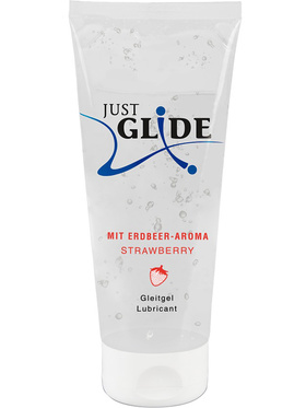 Just Glide: Strawberry, Vannbasert Glidmiddel, 200 ml