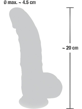 You2Toys: Medical Silicone Curved Dildo, 20 cm