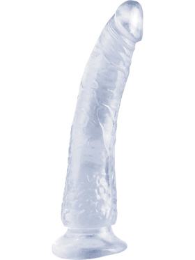 Pipedream Basix: Slim Seven Dildo, 20.5 cm, gjennomsiktig