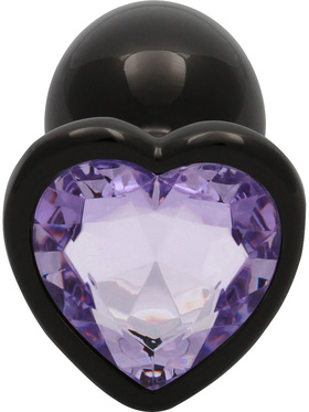 Ouch!: Heart Gem Metal Butt Plug, small, grå