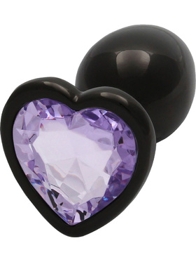 Ouch!: Heart Gem Metal Butt Plug, small, grå