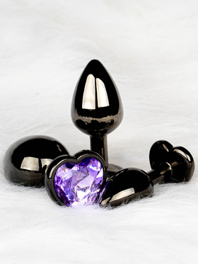 Ouch!: Heart Gem Metal Butt Plug, small, grå