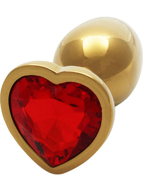 Ouch!: Heart Gem Metal Butt Plug, small, gull