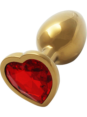 Ouch!: Heart Gem Metal Butt Plug, small, gull