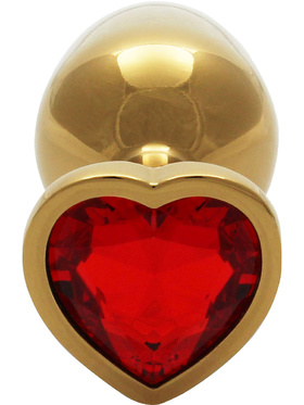 Ouch!: Heart Gem Metal Butt Plug, small, gull