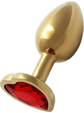 Ouch!: Heart Gem Metal Butt Plug, small, gull