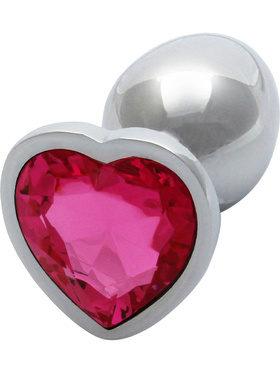 Ouch!: Heart Gem Metal Butt Plug, small, sølv