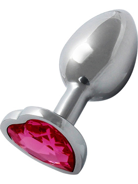 Ouch!: Heart Gem Metal Butt Plug, small, sølv