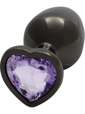 Ouch!: Heart Gem Metal Butt Plug, medium, grå