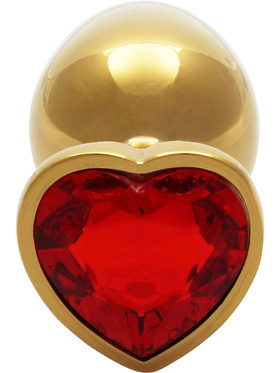 Ouch!: Heart Gem Metal Butt Plug, medium, gull