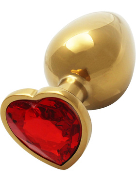 Ouch!: Heart Gem Metal Butt Plug, medium, gull