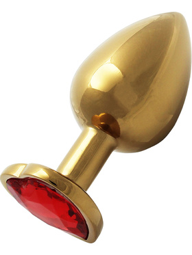 Ouch!: Heart Gem Metal Butt Plug, medium, gull