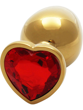 Ouch!: Heart Gem Metal Butt Plug, medium, gull