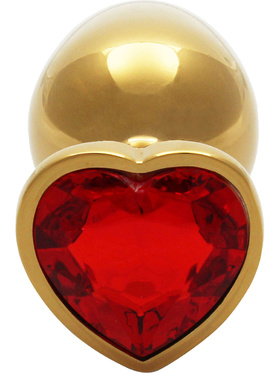 Ouch!: Heart Gem Metal Butt Plug, large, gull