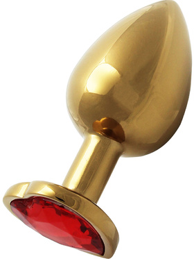 Ouch!: Heart Gem Metal Butt Plug, large, gull