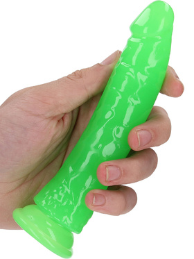 RealRock: Glow in the Dark Realistic Dildo, 15.5 cm, grønn