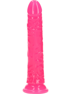 RealRock: Glow in the Dark Realistic Dildo, 18 cm, rosa