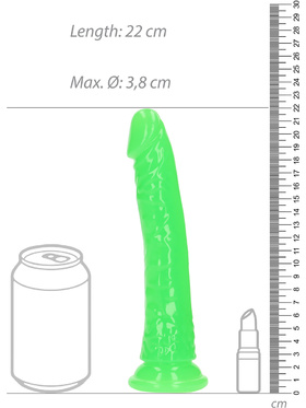 RealRock: Glow in the Dark Realistic Dildo, 20 cm, grønn