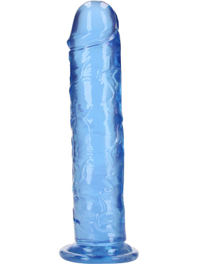 RealRock: Crystal Clear Straight Realistic Dildo, 23 cm, blå