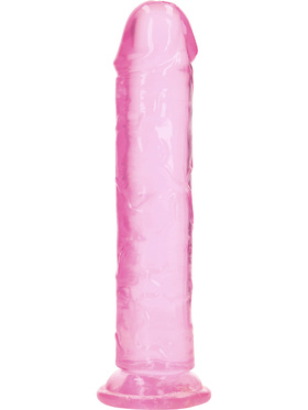 RealRock: Crystal Clear Straight Realistic Dildo, 23 cm, rosa