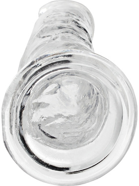 RealRock: Crystal Clear Straight Realistic Dildo, 23 cm, gjennomsiktig