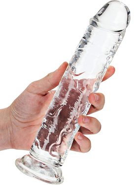 RealRock: Crystal Clear Straight Realistic Dildo, 23 cm, gjennomsiktig