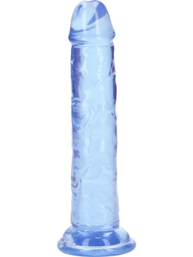 RealRock: Crystal Clear Straight Realistic Dildo, 14.5 cm, blå