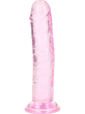 RealRock: Crystal Clear Straight Realistic Dildo, 14.5 cm, rosa