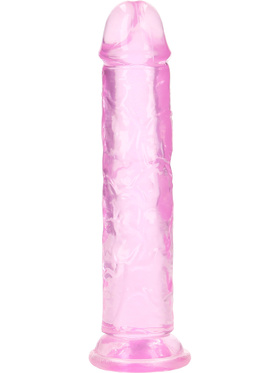 RealRock: Crystal Clear Straight Realistic Dildo, 18 cm, rosa