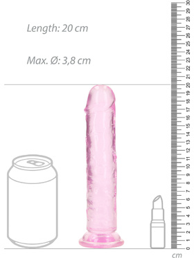 RealRock: Crystal Clear Straight Realistic Dildo, 18 cm, rosa