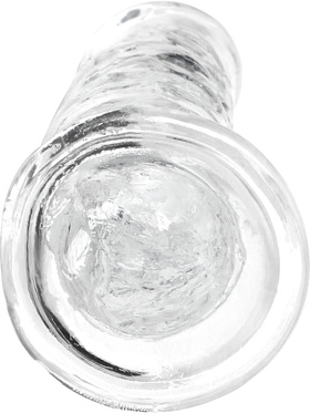 RealRock: Crystal Clear Straight Realistic Dildo, 18 cm, gjennomsiktig