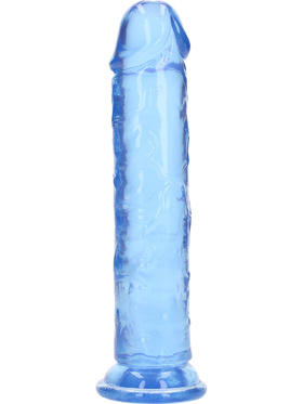 RealRock: Crystal Clear Straight Realistic Dildo, 20 cm, blå