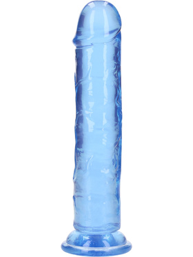 RealRock: Crystal Clear Straight Realistic Dildo, 20 cm, blå