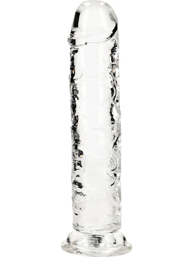RealRock: Crystal Clear Straight Realistic Dildo, 20 cm, gjennomsiktig