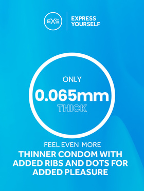 EXS Ribbed & Dotted: Kondomer, 48 stk